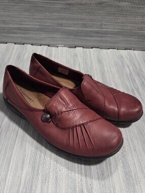 COBB HILL by New Balance Rockport Soft Red Leather Loafers Size 9